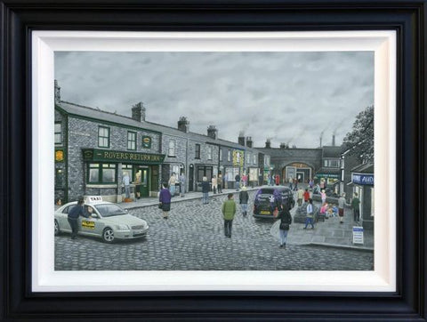 On The Cobbles Deluxe Canvas by Leigh Lambert