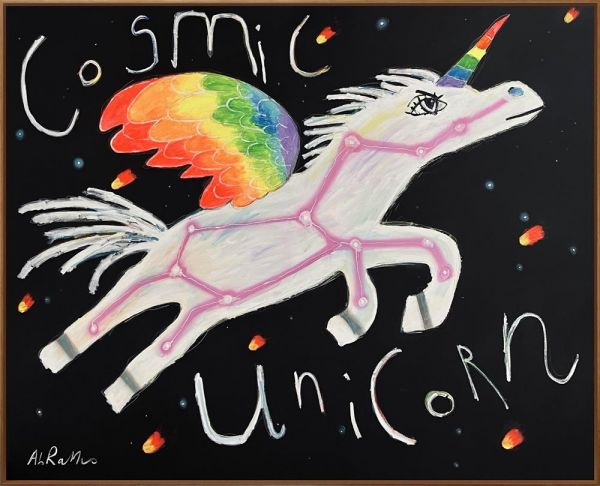 Michael Abrams Cosmic Unicorn Original - The Acorn Gallery, Pocklington