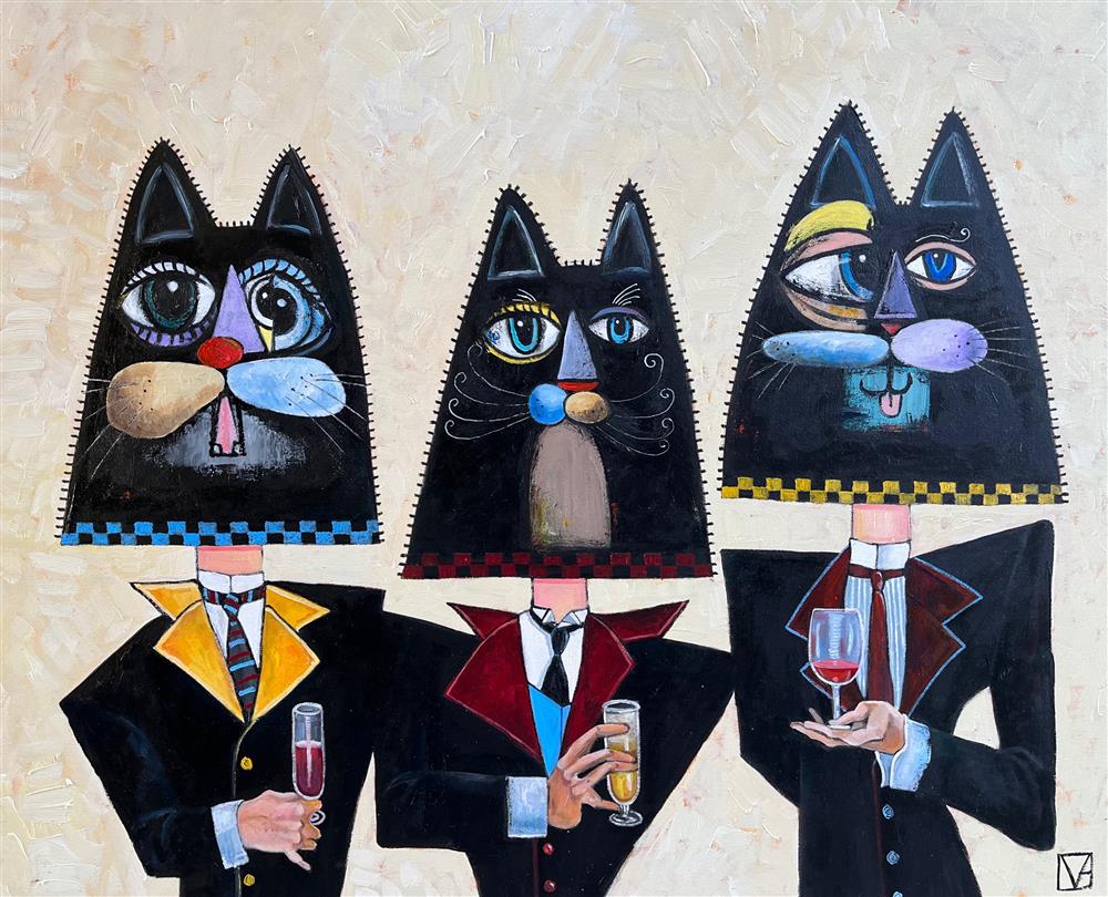 Michael Abrams Feline Groovy Original - The Acorn Gallery Pocklington