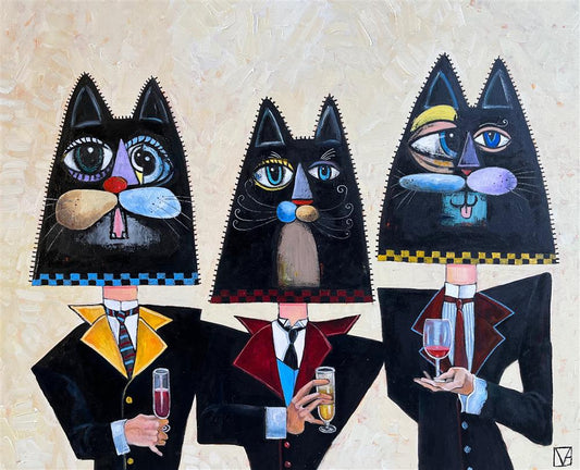 Michael Abrams Feline Groovy Original - The Acorn Gallery Pocklington