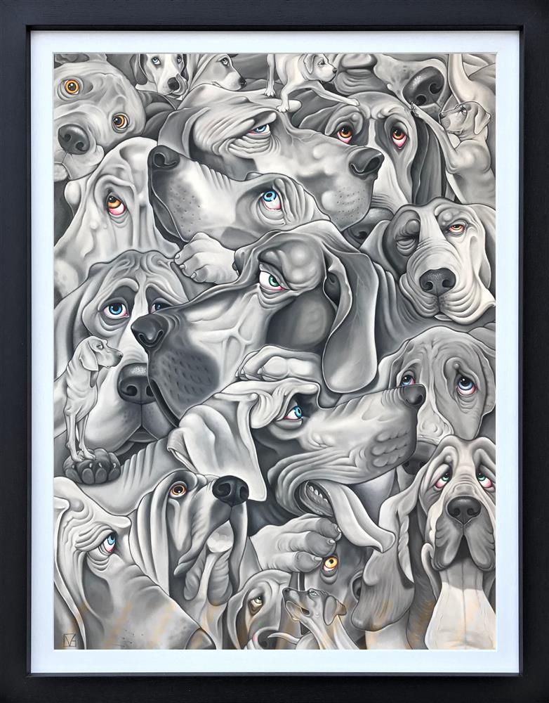 Michael Abrams Heap Of Hounds Original Framed - The Acorn Gallery, Pocklington