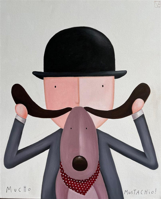 Michael Abrams Mucho Mustachio Original - The Acorn Gallery, Pocklington