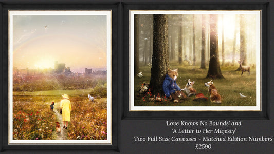 Mark Davies Love Knows No Bounds And A Letter To Her Majesty Hand Embellished Canvas - The Acorn Gallery, Pocklington 