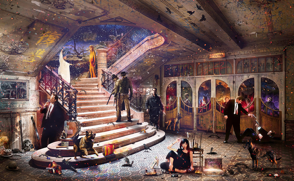 Tarantino's Hollywood ORIGINAL by Mark Davies-Original Art-The Acorn Gallery, Pocklington