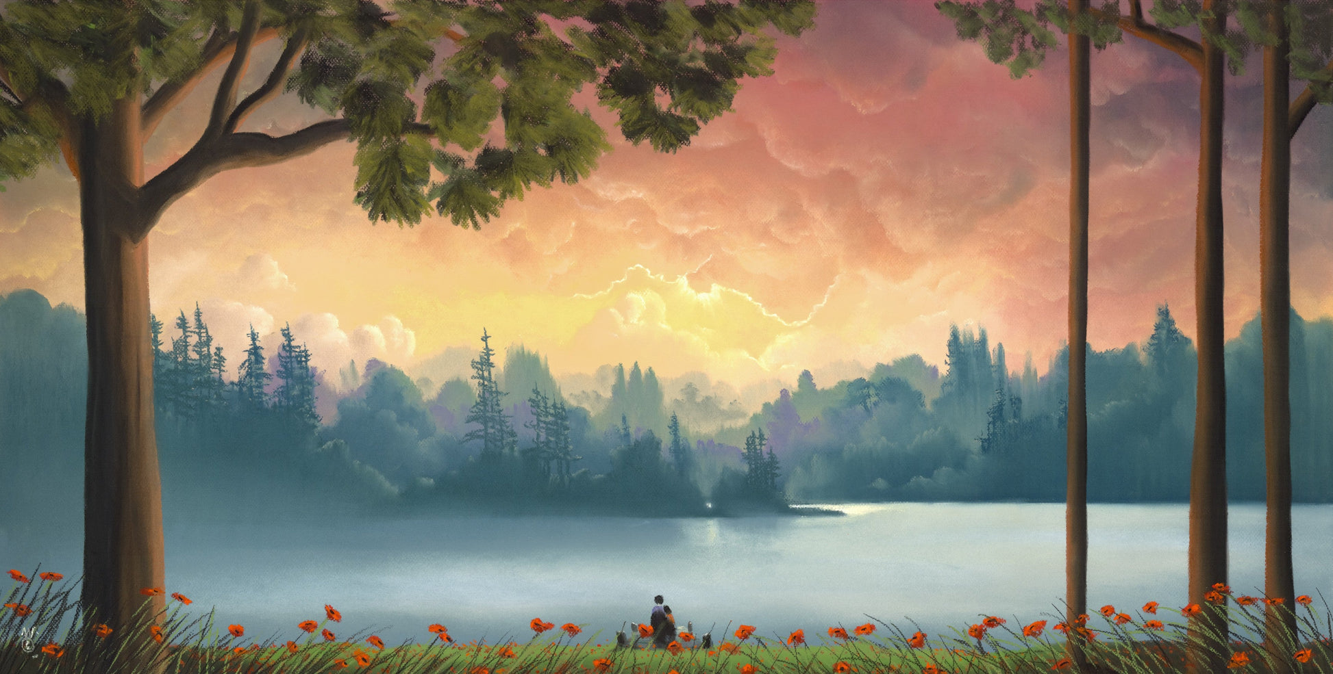 Mackenzie Thorpe It's Love Framed - The Acorn Gallery, Pocklington