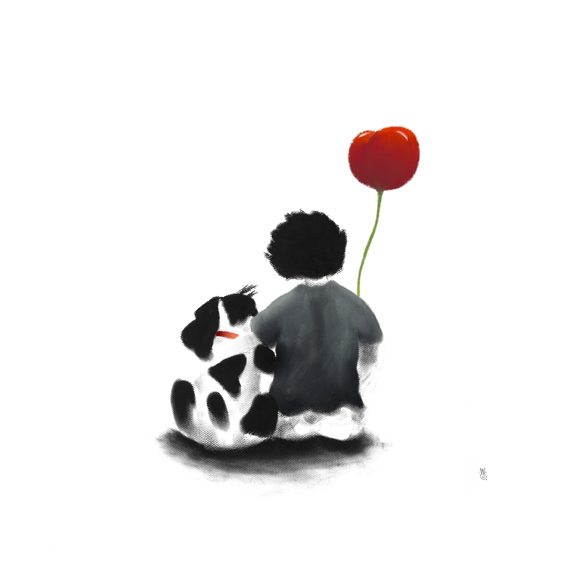 Mackenzie Thorpe Best Friends Limited Edition Print available from The Acorn Gallery, Pocklingotn