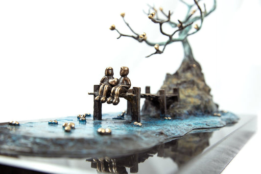 Mackenzie Thorpe A Light In The Storm Bronze Sculpture - The Acorn Gallery, Pocklington