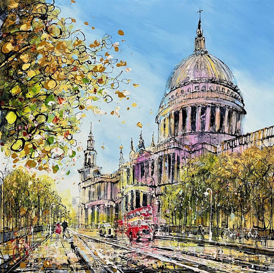 Nigel Cooke London Life Hand Embellished Canvas - The Acorn Gallery, Pocklington