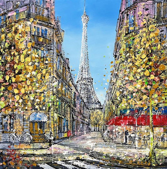 Nigel Cooke Parisian Dreams Hand Embellished Canvas - The Acorn Gallery, Pocklington