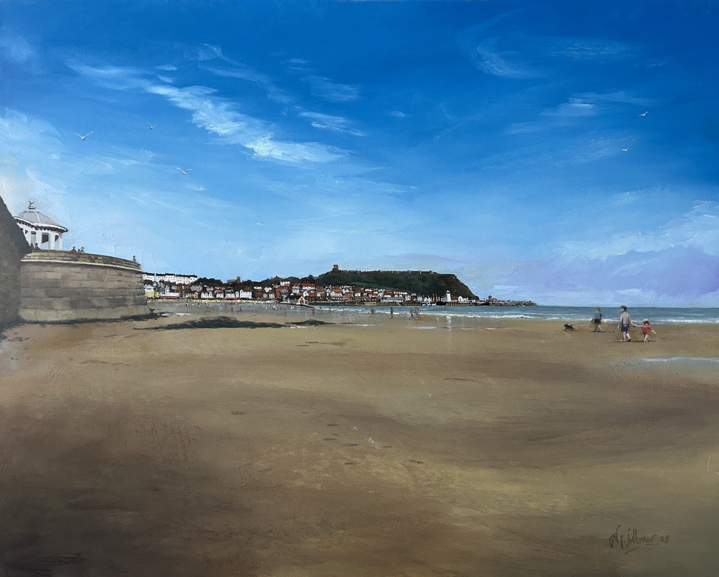 Nick Saltmer A Summers Day, Scarborough Original - The Acorn Gallery, Pocklington