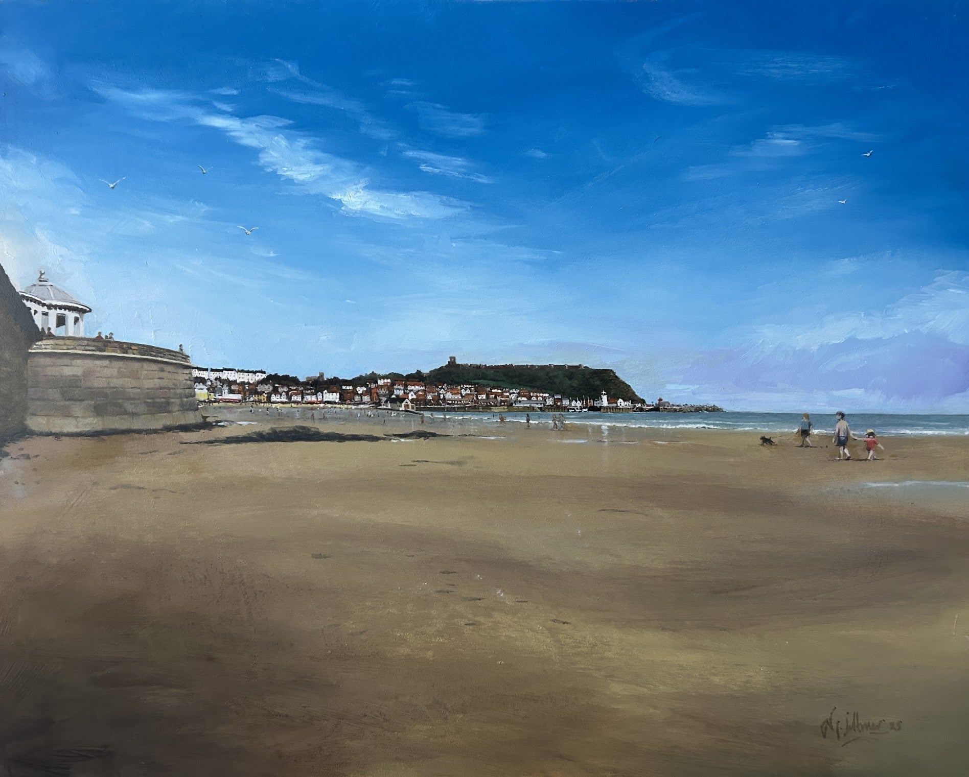 Nick Saltmer A Summers Day, Scarborough Original - The Acorn Gallery, Pocklington