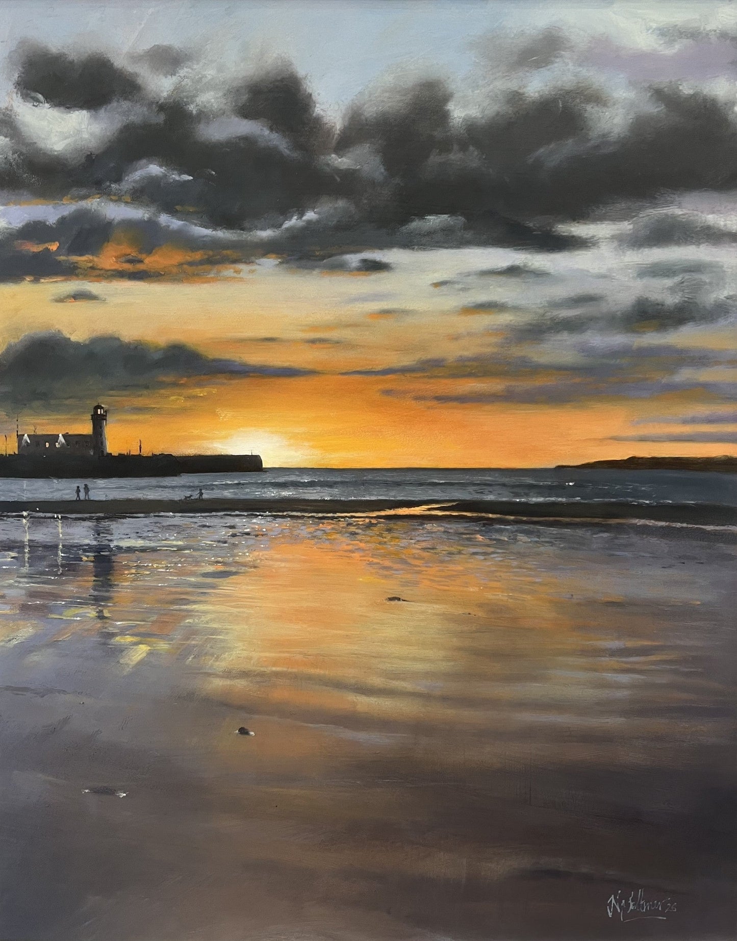 Nick Saltmer Scarborough Sunrise Original - The Acorn Gallery, Pocklington