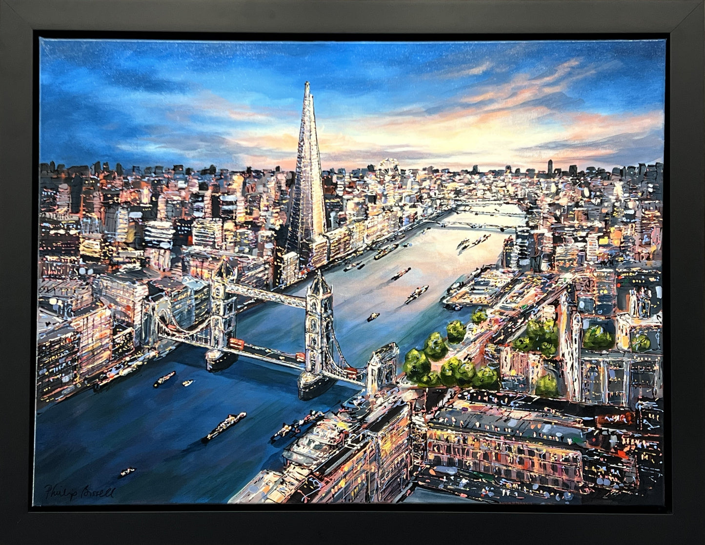 Phillip Bissell Thames View London Original Framed - The Acorn Gallery, Pocklington