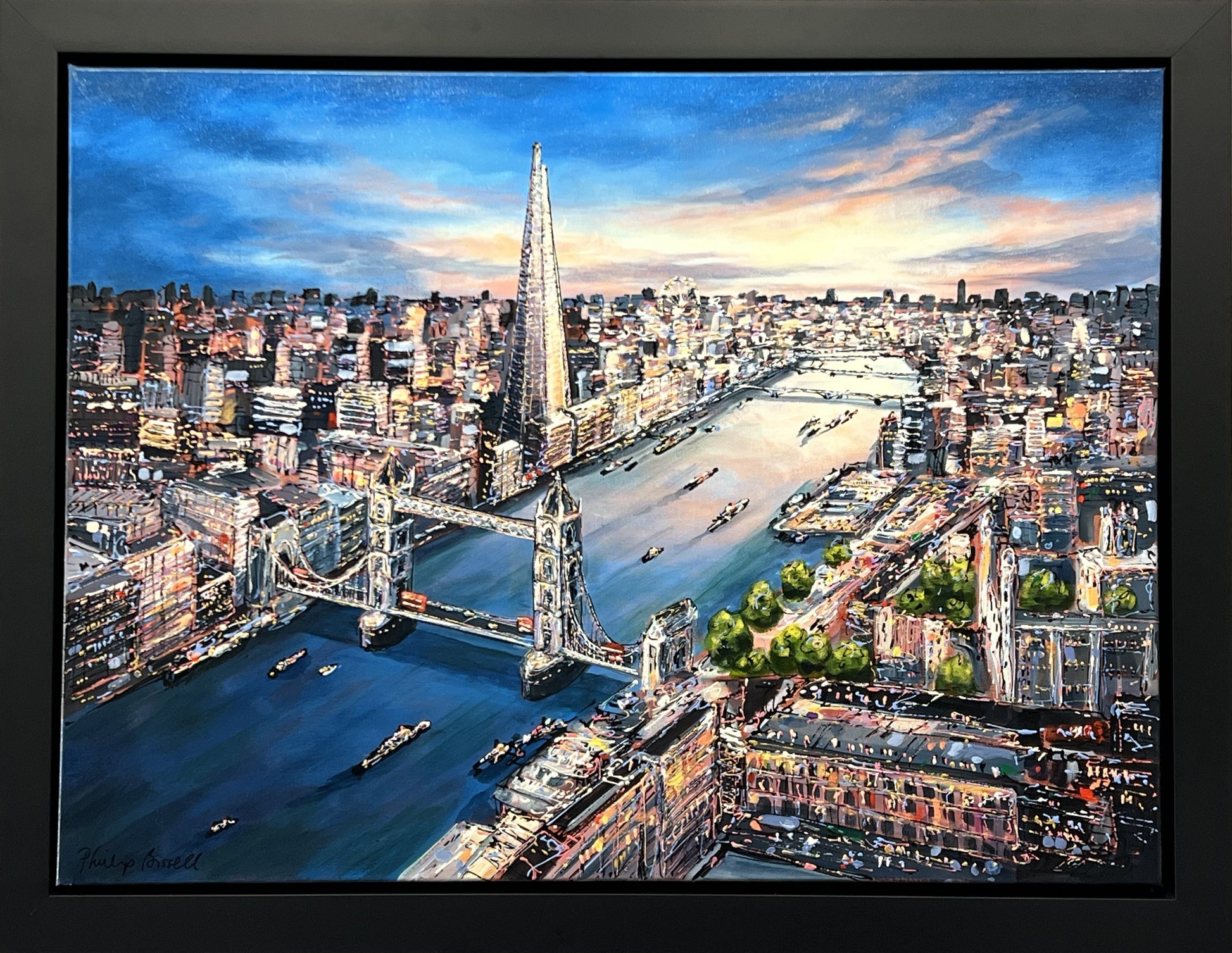 Phillip Bissell Thames View London Original Framed - The Acorn Gallery, Pocklington