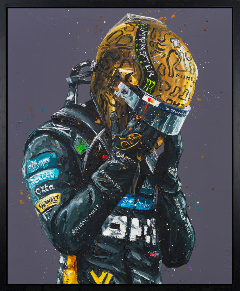 Paul Oz Lando Golden Tears Hand Embellished Canvas by Paul Oz at The Acorn Gallery in Pocklington. Free UK delivery. 