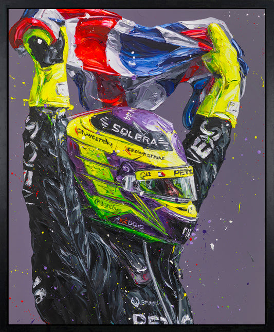 Paul Oz Union Lewis IX Silverstone 24 Hand Embellished Canvas - The Acorn Gallery, Pocklington