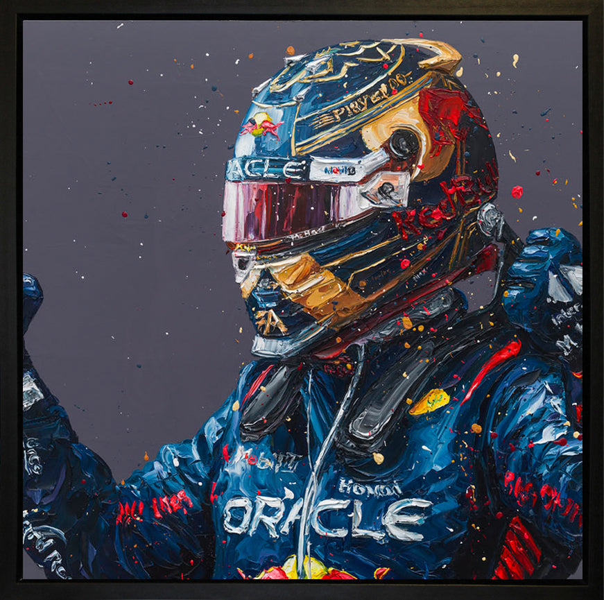 Paul Oz Verstappen '23 World Title Small Hand Embellished Canvas - The Acorn Gallery, Pocklington
