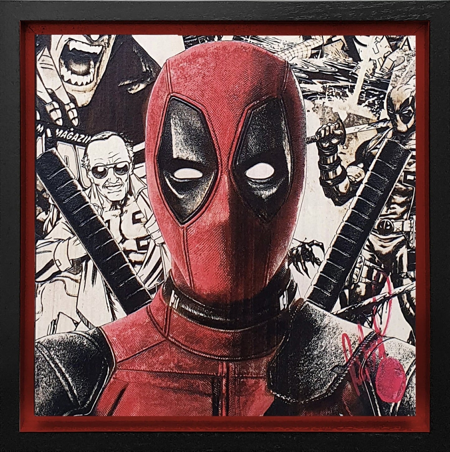 Rob Bishop Deadpool Black Frame Original Variation available at The Acorn Gallery, Pocklington