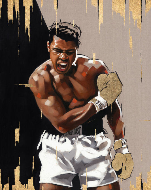 Richard Blunt Golden Gloves Hand Embellished Canvas - The Acorn Gallery, Pocklington