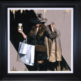 Latte To Go Hand Embellished Canvas by Richard Blunt *NEW*