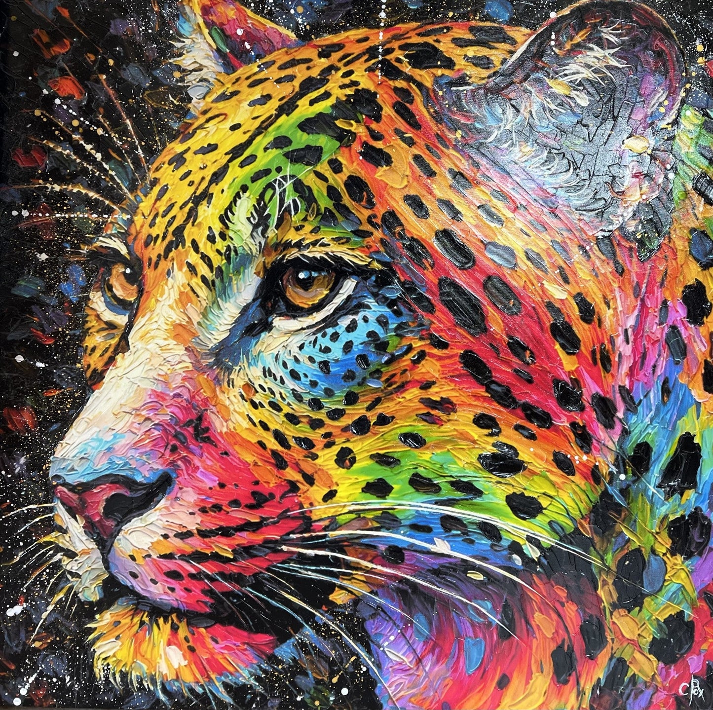 Robert Cox Prowl Hand Embellihsed Giclee Box Canvas available from The Acorn Gallery, Pocklington