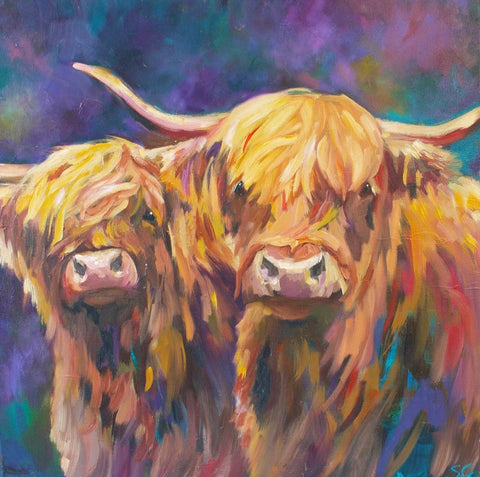 Isla And Ayr (Highland Cow) ORIGINAL By Sue Gardner