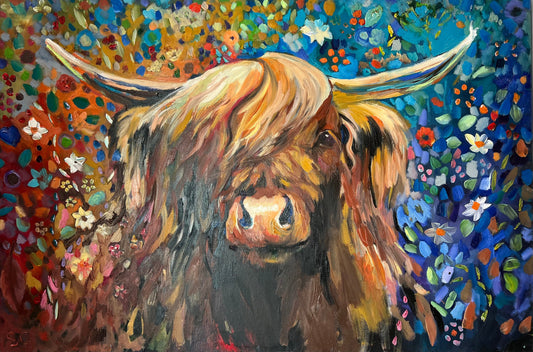 Sue Gardner Lochbuie Highland Cow Original - The Acorn Gallery, Pocklington