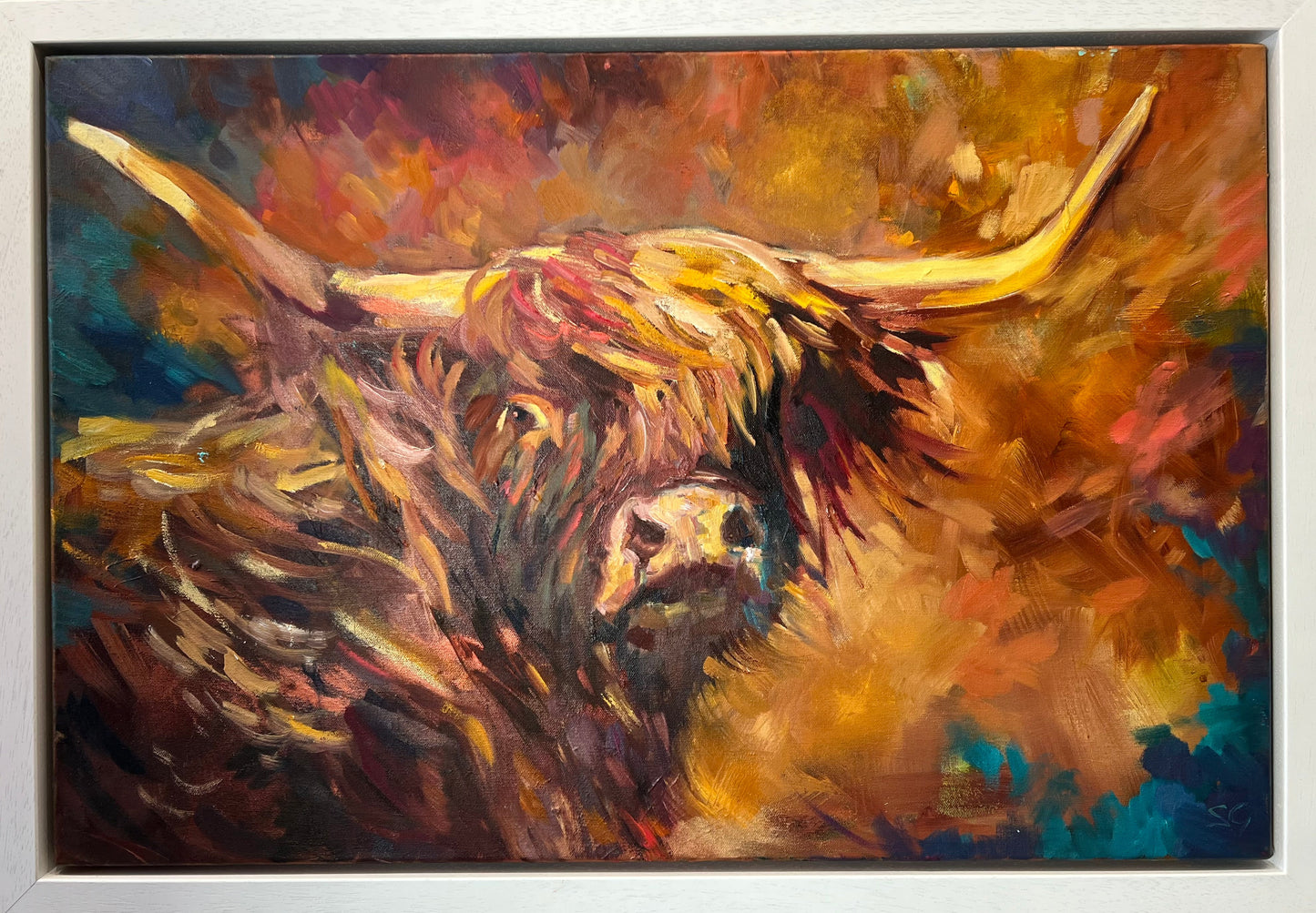 Sue Gardner Stornaway Highland Cow Original - The Acorn Gallery, Pocklington