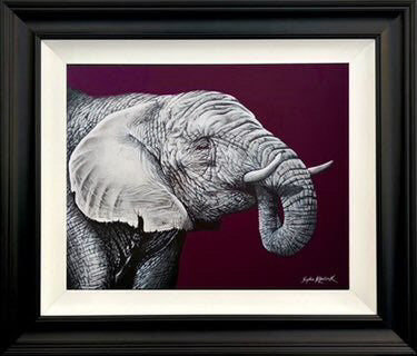 Sophie Kilpatrick Nelly The Elephant Original Framed - The Acorn Gallery, Pocklington