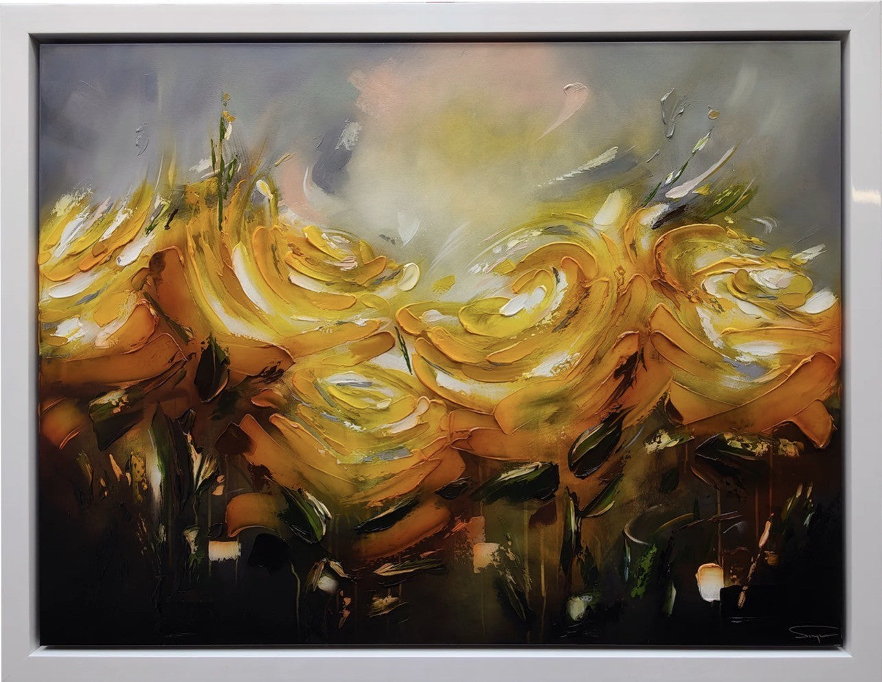A Stephen Simpson framed original painting titled Honeyed Whirl. Available at The Acorn Gallery Pocklington. Shop online or call us on 01759307652.