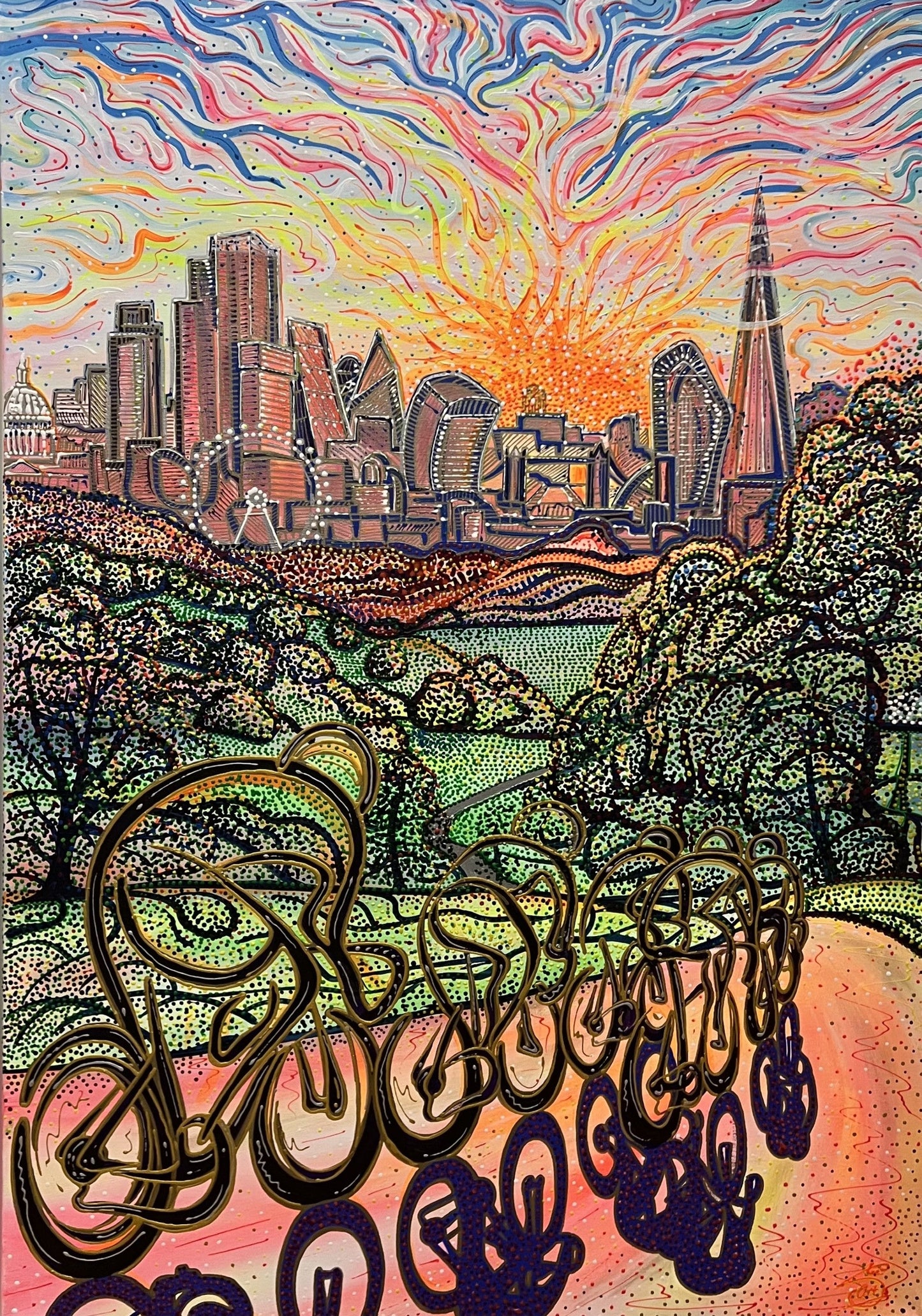 Stuart Storey Big Dotty Blaze Of Glory ORIGINAL - The Acorn Gallery, Pocklington