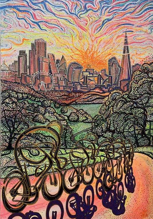 Stuart Storey Big Dotty Blaze Of Glory ORIGINAL - The Acorn Gallery, Pocklington