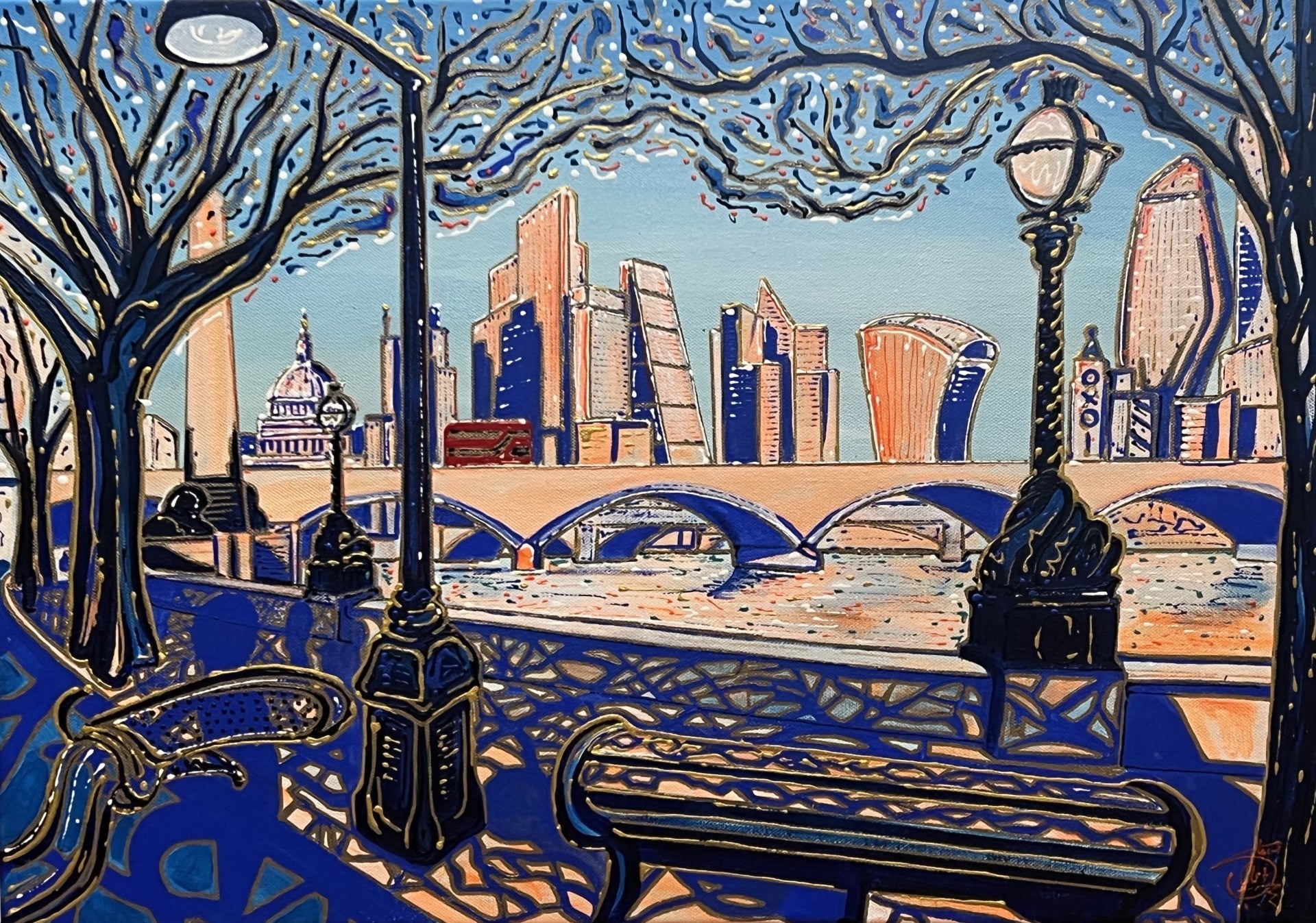 Stuart Storey Riding London In The Evening Sun ORIGINAL - The Acorn Gallery, Pocklington