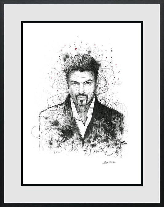 Limited Edition Print Of George Michael of Wham Fame by Artist Scott Tetlow, Artist At The Acorn Gallery, Pocklington
