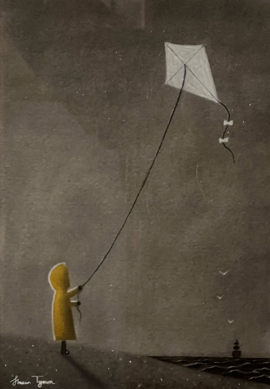 Shaun Tymon Kite Flying On The Beach Original - The Acorn Gallery, Pocklington