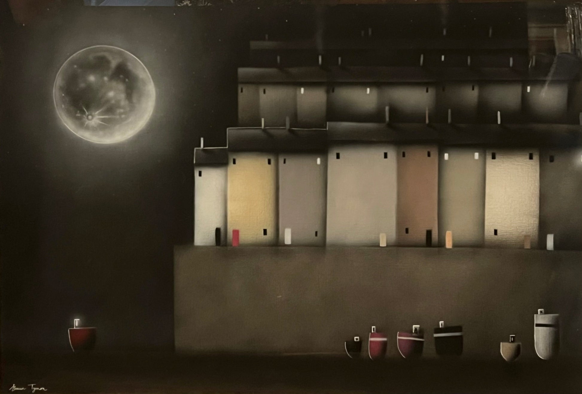 Shaun Tymon Moonlight On The Quay Original - The Acorn Gallery, Pocklington