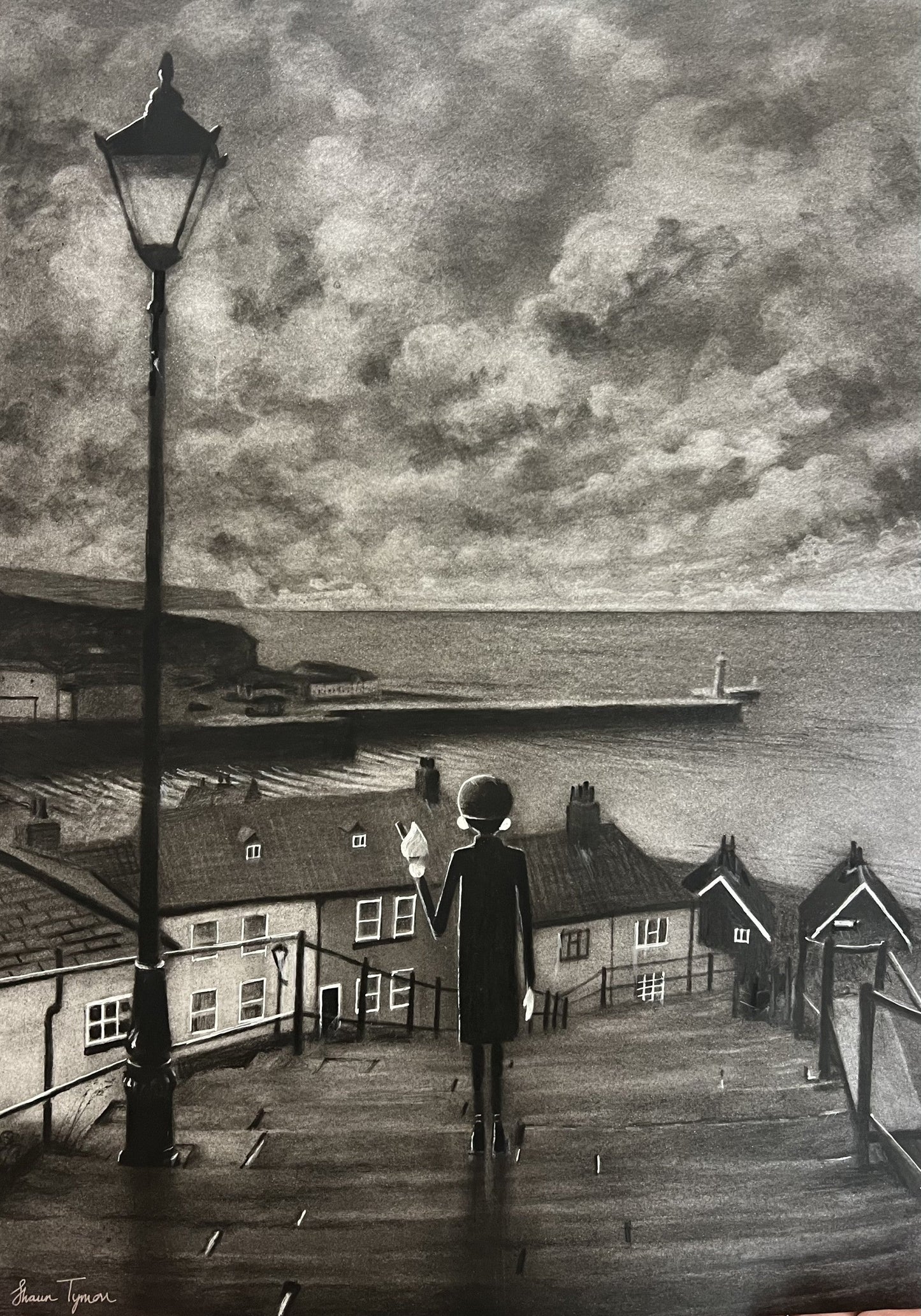 Shaun Tymon Whitby Steps Original available from The Acorn Gallery, Pocklington