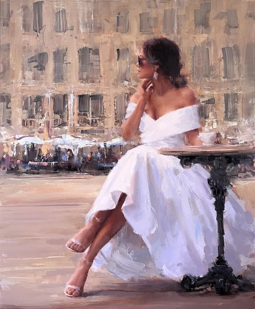 Tony Hinchliffe Cafe Au Lait Canvas - The Acorn Gallery, Pocklington