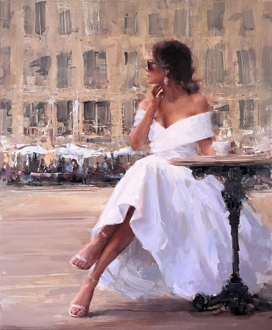 Tony Hinchliffe Cafe Au Lait Canvas - The Acorn Gallery, Pocklington