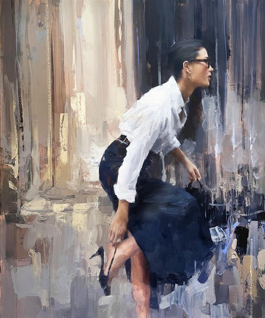 Tony Hinchliffe Kiss Chase Canvas - The Acorn Gallery, Pocklington