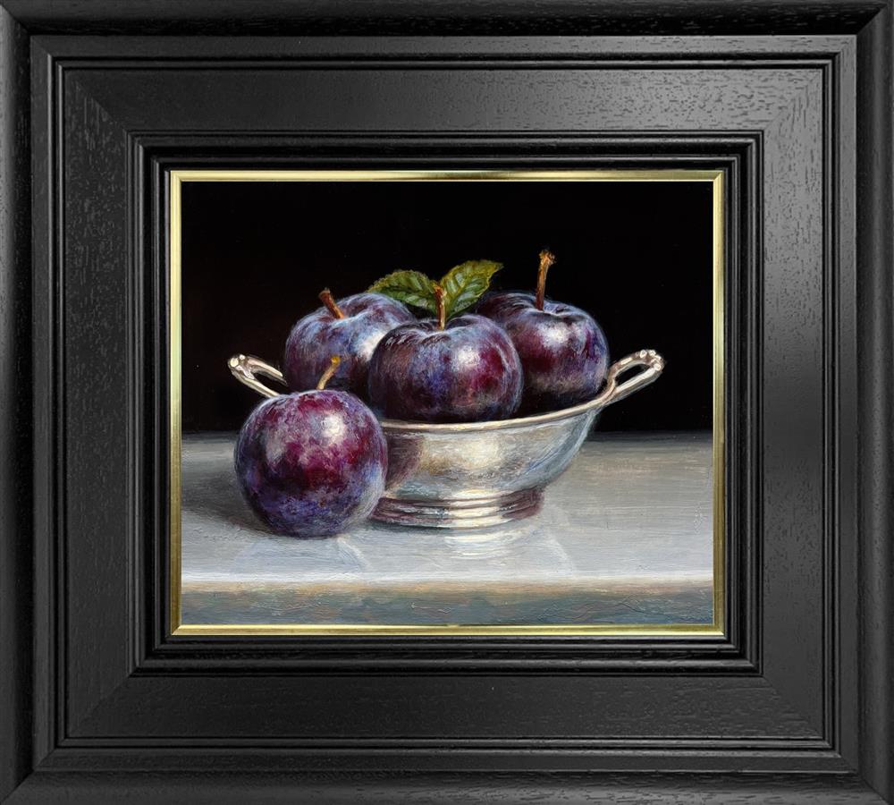 Plums In Silver Bowl ORIGINAL by Tony Owens
