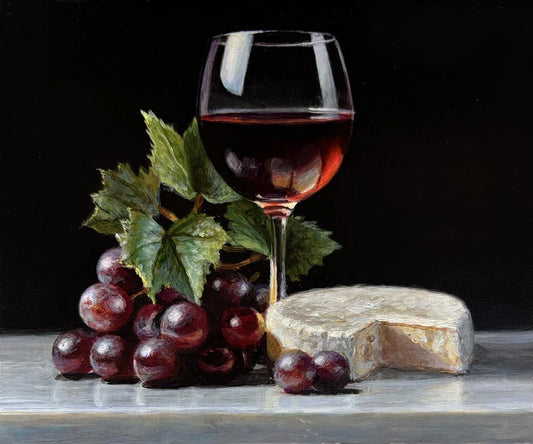 Wine, Cheese And Grapes ORIGINAL by Tony Owens