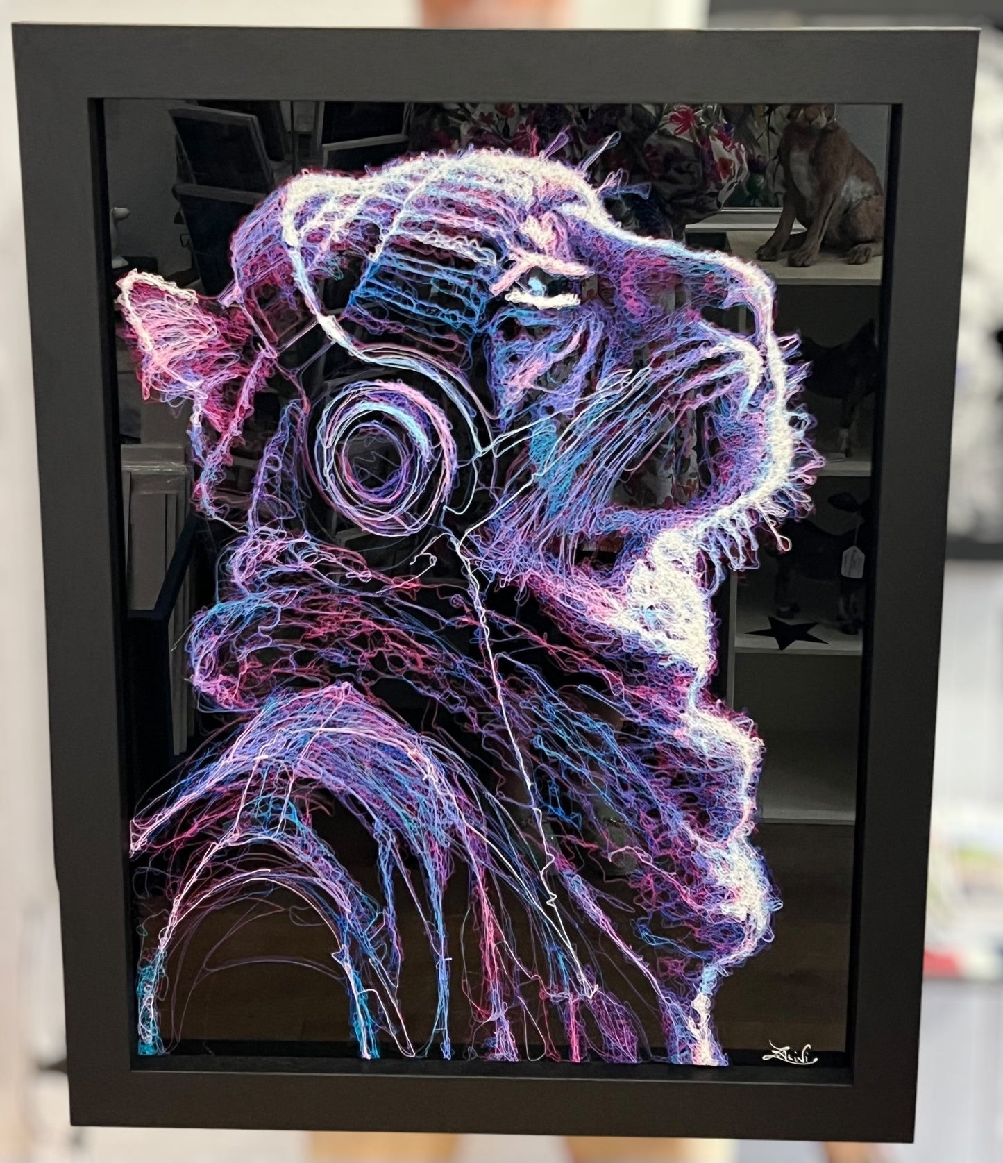 Zalini Art Santiago Original 3D Scribble art available from The Acorn Gallery, Pocklington