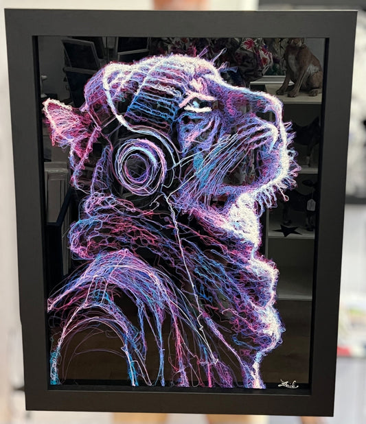 Zalini Art Santiago Original 3D Scribble art available from The Acorn Gallery, Pocklington