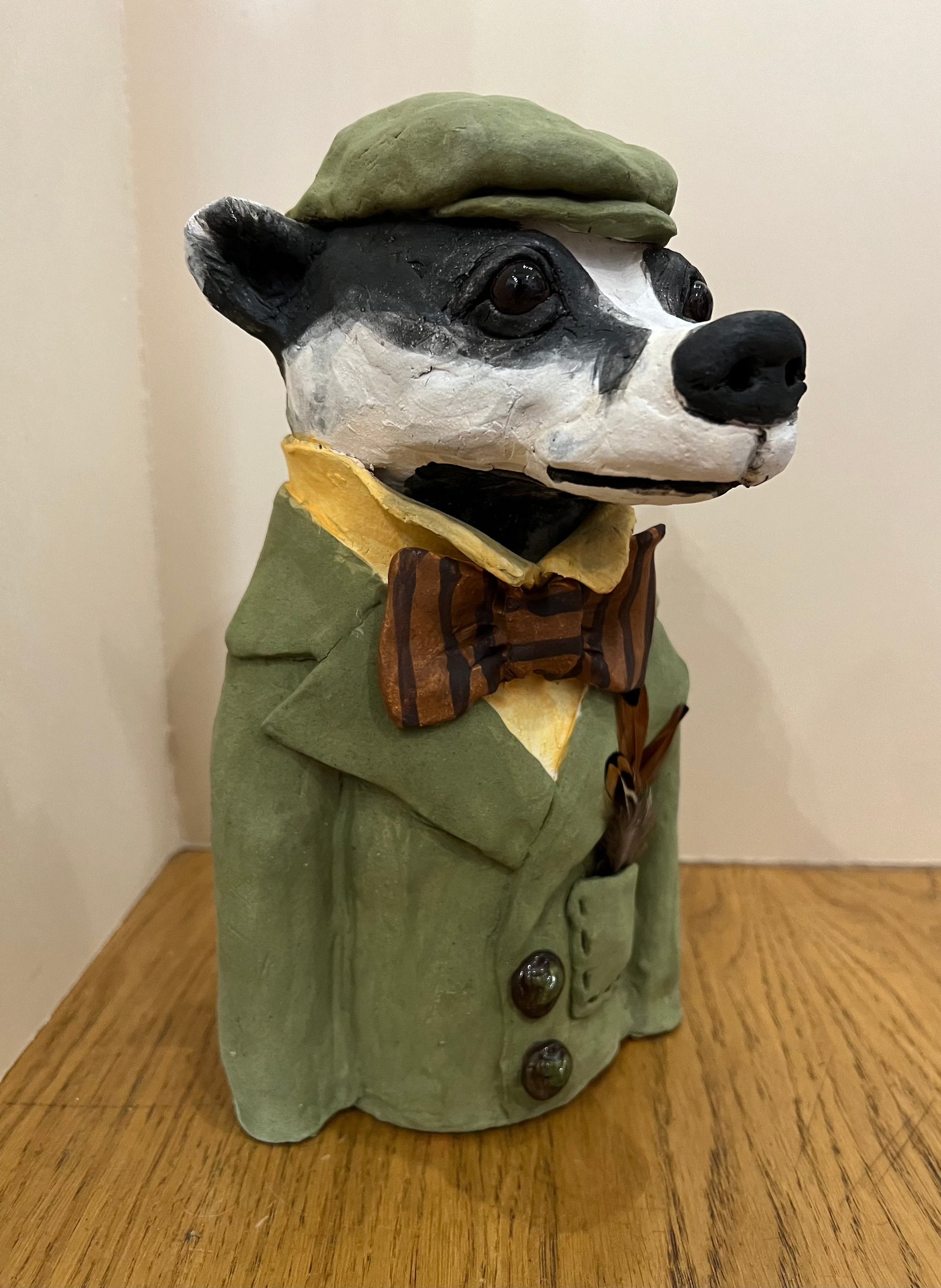 Louise Brown Badger Bust Original Sculpture - The Acorn Gallery, Pocklington