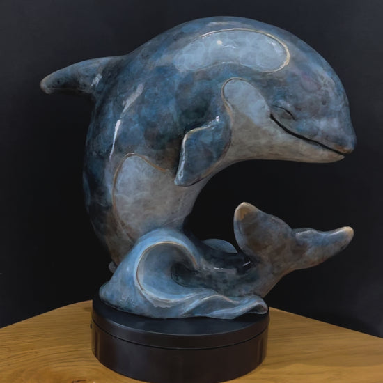 Bronze whale sculpture by Yorkshire artist Roxy Winterburn, available from The Acorn Gallery in Pocklington. Order online or call us on 01759 307652. Free U.K. Delivery. 