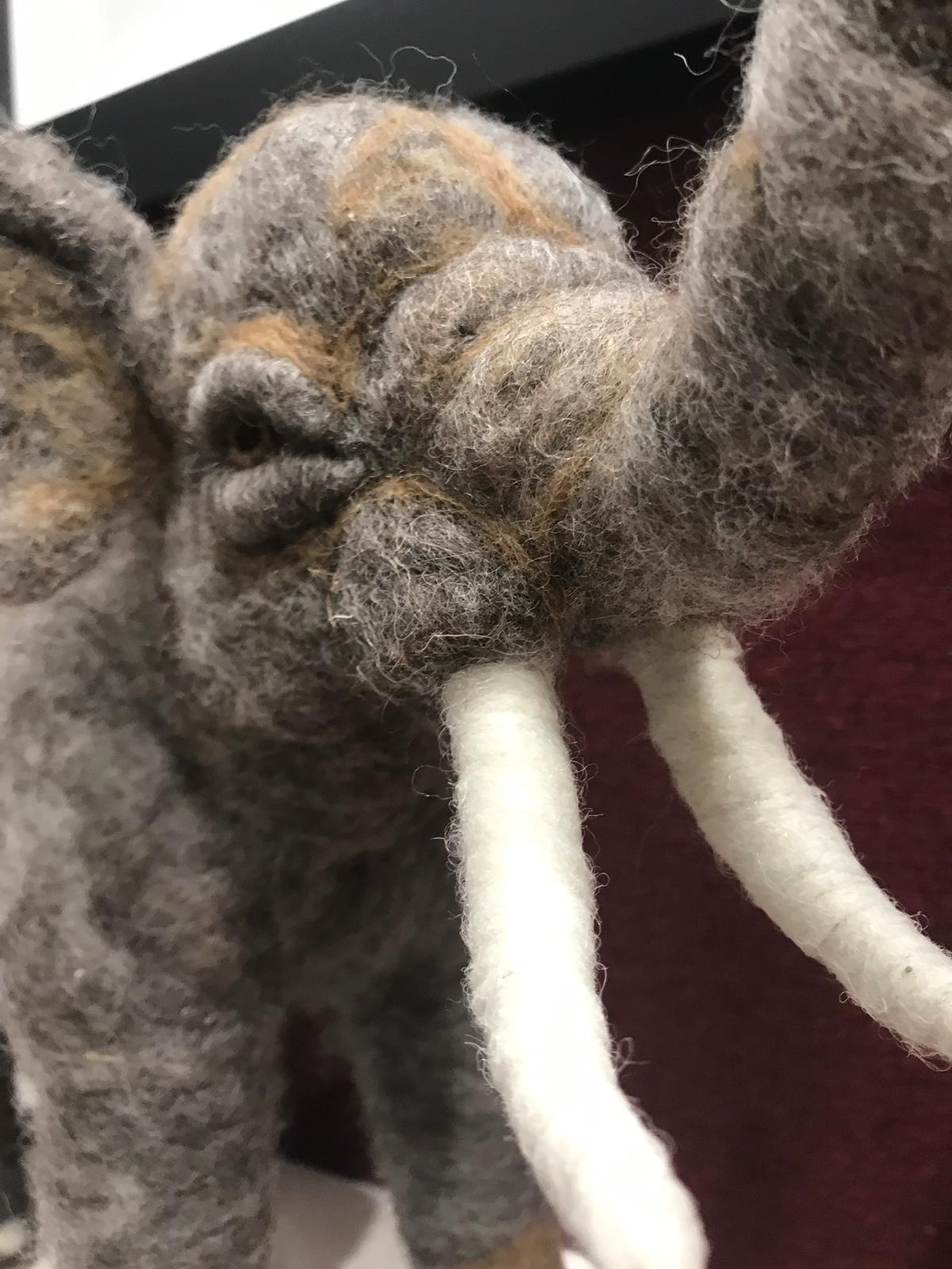 Needlefelt Elephant Original by Maxine Lowery-Sculpture-The Acorn Gallery