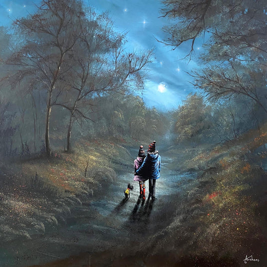 Danny Abrahams Moonlight Walkies Original - The Acorn Gallery, Pocklington