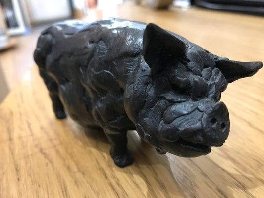 Edward J Waites Pot Bellied Pig Limited Edition Bronze - The Acorn Gallery, Pocklington