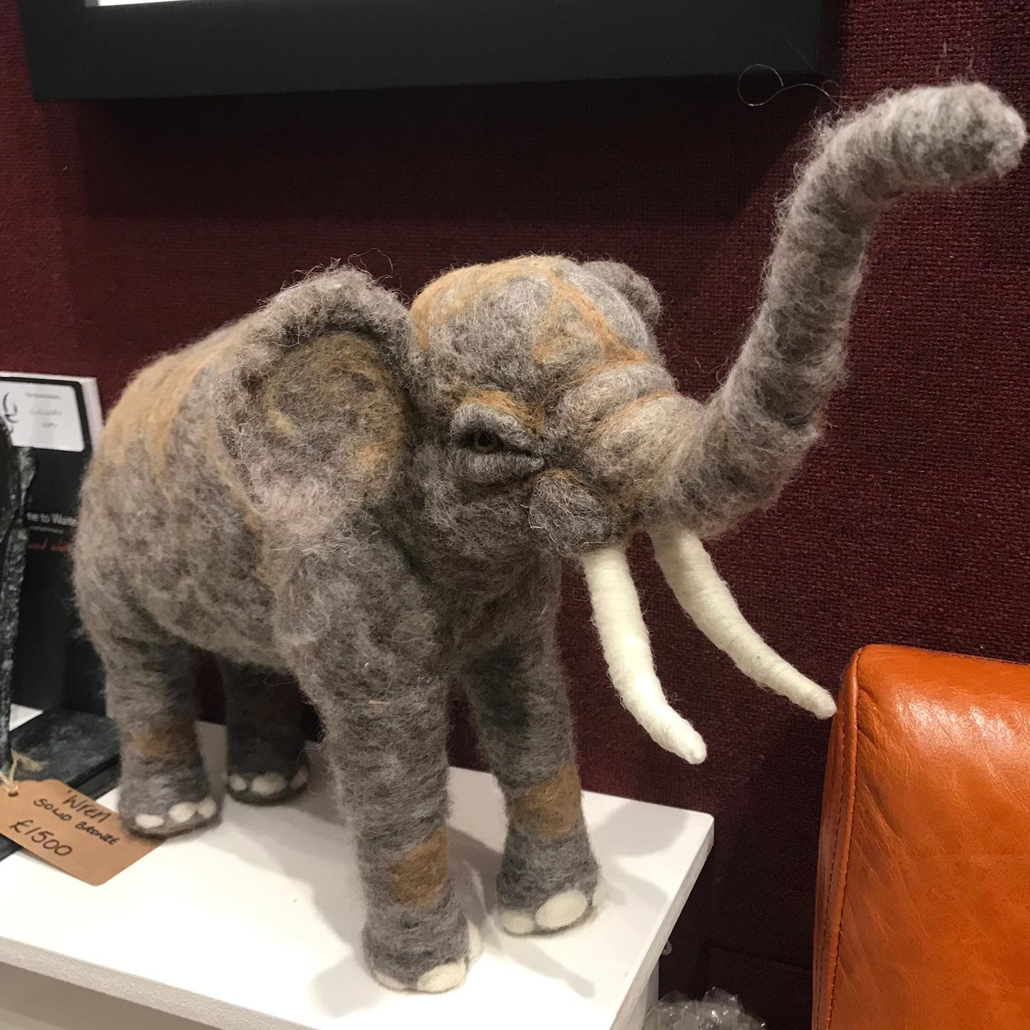 Needlefelt Elephant Original by Maxine Lowery-Sculpture-The Acorn Gallery